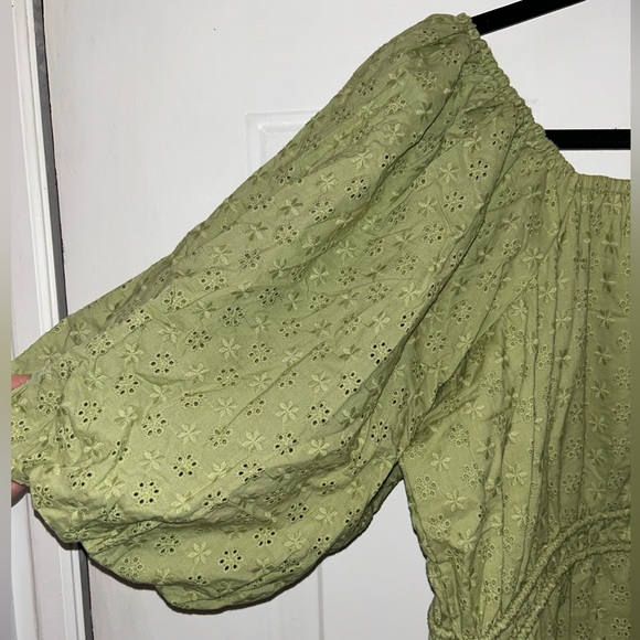 Ivy City Co Kinsey Green Eyelet Mini Dress - Picture 7 of 7